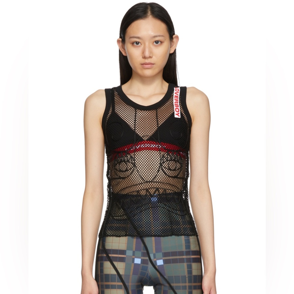 Charles Jeffrey Loverboy Black Mesh Tank